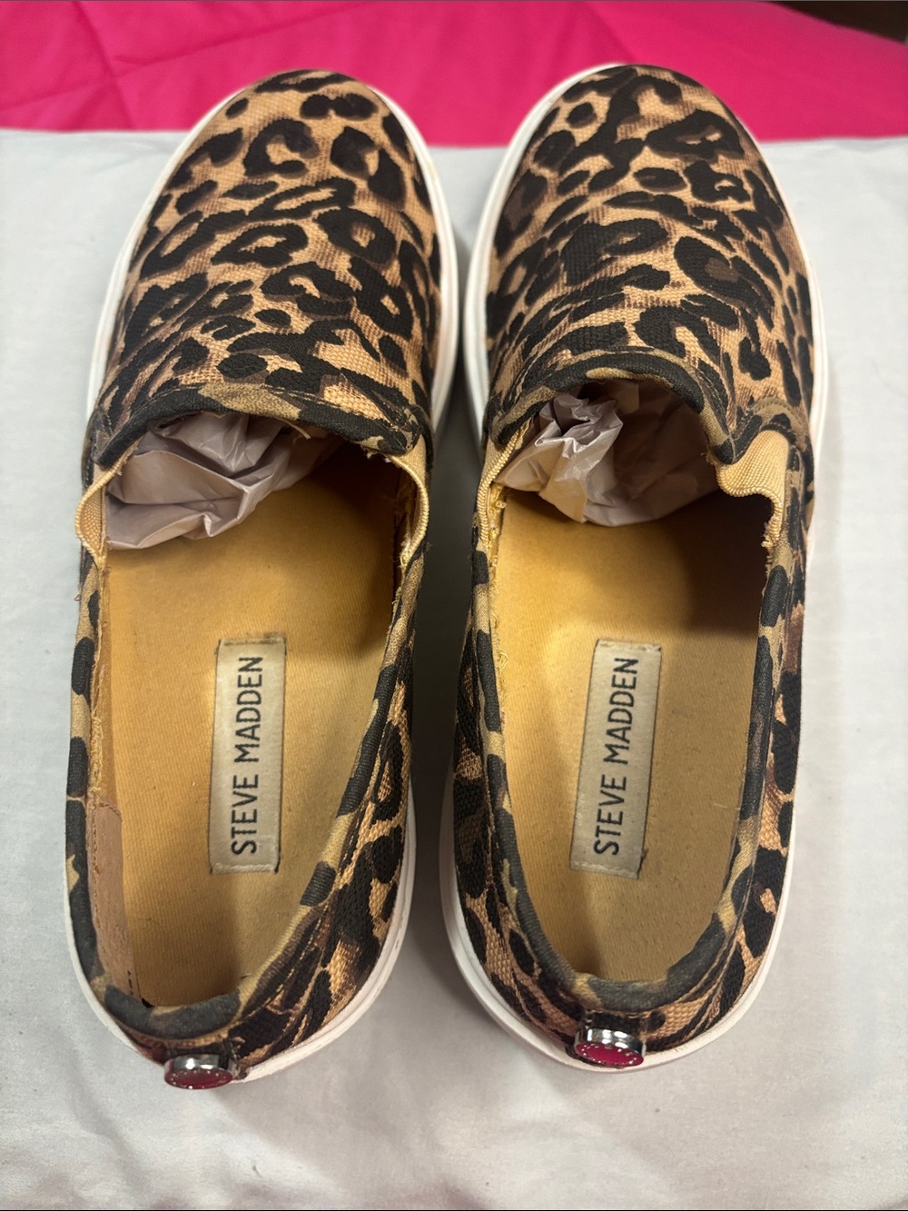 Steve Madden Leopard Print Slip-On Sneakers - Tan/Black - Picture 4 of 10